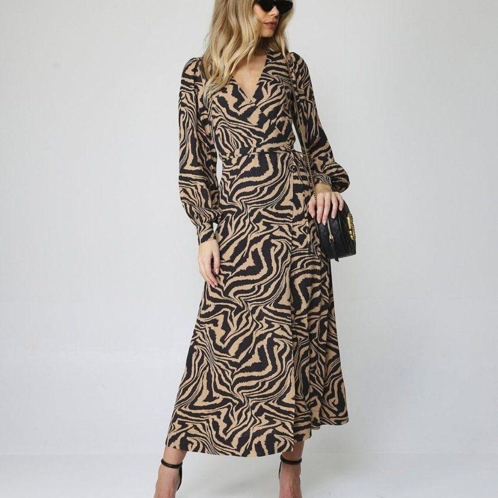 Ganni Wrap Midi Dress